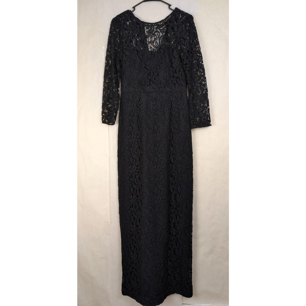 J.Crew Selina black sheer lace maxi dress Size 6 Whimsigoth Coquette Romantic